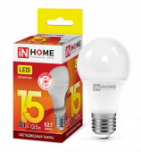Лампа светодиодная IN HOME LED-A60-VC 15Вт Е27 теплый свет